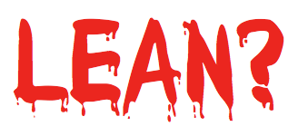 Rode, druipende letters vormen de tekst "LEAN?"